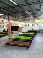 Heavy Duty Canteen Table & Bench Set (Fiberglass Top)   Industrial Cafeteria & R&R Furniture  Meja Kantin Besi Fiberglass  ʳ������ / ���������� Malaysia