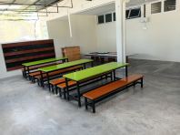 Heavy Duty Canteen Table & Bench Set (Fiberglass Top)   Industrial Cafeteria & R&R Furniture  Meja Kantin Besi Fiberglass  ʳ������ / ���������� Malaysia