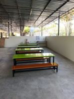 Heavy Duty Canteen Table & Bench Set (Fiberglass Top)   Industrial Cafeteria & R&R Furniture  Meja Kantin Besi Fiberglass  ʳ������ / ���������� Malaysia