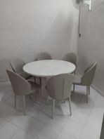 Luxury Round Marble Dining Table Set   Modern Circular Marble Dining Table with Chairs for Home & Dining Room  Meja Makan Bulat Marmar  Բ�δ���ʯ���� Malaysia