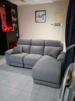L Shape Power Recliner Sofa with Electric Function   3 Seater L-Shape Fabric Sofa, Pet Friendly & Easy Clean  �綯���� L��ɳ�� Malaysia