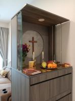 Modern Christian Prayer Altar Cabinet with LED Lighting   Wooden Home Church Altar Cabinet for Contemporary Living Spaces  �Ҿ�������̨  ��������̨�Ҿ� Malaysia