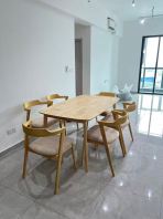 Solid Wood Dining Table & Chair Set  6 Seater Dining Set  Muji Japandi Furniture  Bed & Mattress Set  �Ҿ���װ