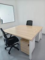 Director Office Furniture Set | Minimalist Manager L-Shape Table | 2 Person Face-to-Face Workstation | Office Cabinet & Chair Malaysia
