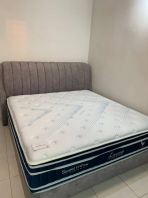 King Size Bed Frame & Mattress Set Promo | Latex Pocket Spring Mattress with Cool Fabric | High Quality Bed Set with Warranty | Furniture Store Malaysia | Set Katil dan Tilam King Size Berkualiti Tinggi Harga Promosi