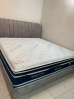 King Size Bed Frame & Mattress Set Promo | Latex Pocket Spring Mattress with Cool Fabric | High Quality Bed Set with Warranty | Furniture Store Malaysia | Set Katil dan Tilam King Size Berkualiti Tinggi Harga Promosi
