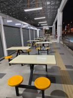 Heavy Duty Canteen Table & Bench Set (4 Seater)   Fibreglass Table Top, Kukuh & Mudah Dibersihkan  Ideal for Cafeteria, Food Court & R&R Areas  Food Court Table & Bench Supplier Malaysia (Penang, Kedah, Perlis, KL, Puchong, Ipoh & More)