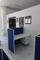 Modern Office Table with Partition | Individual Office Workstation Cubicle | Personal Workspace Desk with Fabric Panel | Ideal for Corporate Office, Call Centre & Admin Use | Office Furniture Supplier Malaysia