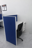 Modern Office Table with Partition | Individual Office Workstation Cubicle | Personal Workspace Desk with Fabric Panel | Ideal for Corporate Office, Call Centre & Admin Use | Office Furniture Supplier Malaysia