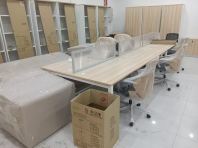 Modern Office Workstation with Partition   Office Storage Cabinet & Filing Cabinet - Meja Workstation Berkongsi Kemas & Profesional  Ideal for Corporate Office, Staff Workspace & Open Office Layout  Pembekal Perabot Pejabat Malaysia (Penang, KL, Selangor & Nationwide) Pembekal & Pemasangan Perabot Pejabat Malaysia