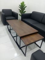 Office Sofa Set with Coffee Table   Set Sofa Pejabat & Meja Kopi Rangka Besi Kukuh, Rekaan Moden & Profesional  Ideal for Office Lounge, Waiting Area, Reception & Meeting Space  Pembekal Sofa & Perabot Pejabat Malaysia (Penang, KL, Selangor & Nationwide)