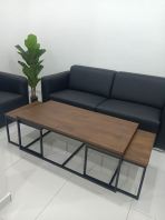 Office Sofa Set with Coffee Table   Set Sofa Pejabat & Meja Kopi Rangka Besi Kukuh, Rekaan Moden & Profesional  Ideal for Office Lounge, Waiting Area, Reception & Meeting Space  Pembekal Sofa & Perabot Pejabat Malaysia (Penang, KL, Selangor & Nationwide)