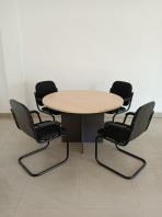 Round Discussion Table for Office & Meeting Room   Budget Office Furniture Series Meja Bulat Mesyuarat  Ideal for 4 Person Meeting, Small Office Discussion & Manager Room  Pembekal Office Furniture Malaysia (Penang, KL, Selangor & Nationwide)