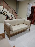 Modern Wooden Sofa Set (Muji Japanese Style)   Solid Wood Frame Fabric Sofa  Minimalist Living Room Sofa for Condo, Landed House, Airbnb & Homestay  Scandinavian & Japandi Concept Sofa  Sofa Kayu Konsep Jepun Malaysia (KL, Selangor, Penang & Nationwide)