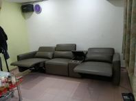 Premium Leather 3 Seater Electric Recliner Sofa   Modern Home Theater Cinema Sofa with Cup Holder & Hidden Storage Console  Motorized Adjustable Reclining Sofa for Living Room  Suitable for Home, Condo & Entertainment Room  Recliner Sofa Supplier Malaysia (Penang, KL, Selangor & Nationwide)