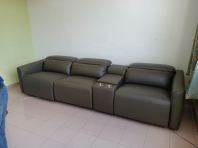 Premium Leather 3 Seater Electric Recliner Sofa   Modern Home Theater Cinema Sofa with Cup Holder & Hidden Storage Console  Motorized Adjustable Reclining Sofa for Living Room  Suitable for Home, Condo & Entertainment Room  Recliner Sofa Supplier Malaysia (Penang, KL, Selangor & Nationwide)