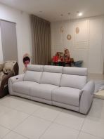 Premium 3 Seater Electric Recliner Sofa Malaysia   Anti Gravity Recliner Angle with Water Repellent Fabric  Pet Friendly & Easy Clean Fabric Sofa  Modern Living Room Sofa Furniture  Best Sofa Shop in Penang