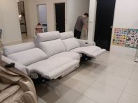 Premium 3 Seater Electric Recliner Sofa Malaysia   Anti Gravity Recliner Angle with Water Repellent Fabric  Pet Friendly & Easy Clean Fabric Sofa  Modern Living Room Sofa Furniture  Best Sofa Shop in Penang