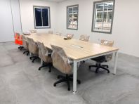 Modern Office Meeting Table   Large Boardroom Conference Table with Integrated Cable Management  Commercial Discussion & Corporate Meeting Room Furniture  Suitable for Office Boardroom, Conference Room & Training Room  Office Furniture Supplier Malaysia (Penang, KL, Selangor & Nationwide)