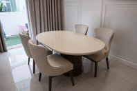 Japandi Marble Dining Set 4 Seater   Solid Wood Base & Solid Wood Dining Chairs  Minimalist Luxury Aesthetic Dining Table Set Malaysia  High Quality Modern Contemporary Design