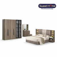 Bedroom Set ( ID 625(T) ) | Queen King Bedframe + Wardrobe + Dressing Table + Bedside Table Set