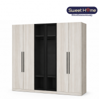 6-Door Swing Door Wardrobe (ID-610 BLK) | Modern Bedroom Wardrobe