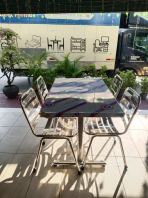 Stainless Steel Restaurant Table Set   Meja Makan Stainless Steel 4 Seater  Cafe Table and Chair Set  Kedai Makan Furniture  Supplier Penang, Prai, Bukit Mertajam, Butterworth, Kulim