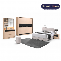 Bedroom Set ( BAT 6374 ) | Queen King Bedframe + Wardrobe + Dressing Table + Bedside Table Set