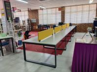 Office Training Table with Divider   Long Shared Workstation Desk  Meja Panjang Pejabat dengan Partition  Office Furniture Supplier Penang, Prai, Bukit Mertajam, Butterworth, Kulim