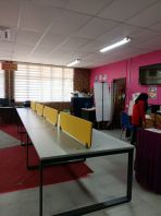Office Training Table with Divider   Long Shared Workstation Desk  Meja Panjang Pejabat dengan Partition  Office Furniture Supplier Penang, Prai, Bukit Mertajam, Butterworth, Kulim