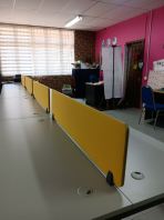 Office Training Table with Divider   Long Shared Workstation Desk  Meja Panjang Pejabat dengan Partition  Office Furniture Supplier Penang, Prai, Bukit Mertajam, Butterworth, Kulim