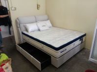 Queen Storage Bed Malaysia   Divan Bed with Drawer & Dunlopillo Mattress  Bedroom Furniture Supplier KL, Penang