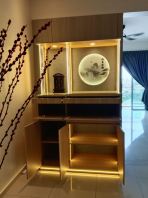 Modern Buddhist Prayer Altar Cabinet Malaysia  Contemporary Home Worship Table with LED Lighting  Modern Chinese Buddhist Altar Cabinet with LED Lighting and Storage for Condo & Home  Deliver Penang, KL   Cheras, Puchong, Georgetown, Tanjong Tokong, Ipoh & Sungai Petani 