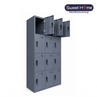 12 Compartment Steel Locker Cabinet (Custom)   Heavy Duty Metal Storage Locker with Cam Lock for Office, School & Gym