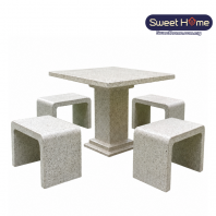 Terrazo 2FT Series Outdoor Table and Bench Set | Outdoor Furniture Store