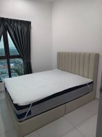 Hotel Style Upholstered Storage Bed with Premium Mattress | Modern Glass Door Wardrobe Cabinet | Modern Condo Bedroom Furniture | Queen Bed Frame |  Deliver Tanjong Tokong, Andaman, Jelutong, Queensbay, Batu Kawan, Bertam 
