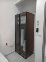 Hotel Style Upholstered Storage Bed with Premium Mattress | Modern Glass Door Wardrobe Cabinet | Modern Condo Bedroom Furniture | Queen Bed Frame |  Deliver Tanjong Tokong, Andaman, Jelutong, Queensbay, Batu Kawan, Bertam 