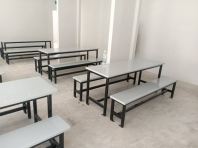 Heavy Duty Fibreglass Canteen Table & Bench Set | FRP Cafeteria Table | Worker Hostel Dining Set | Food Court Table Supplier Malaysia