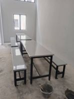 Heavy Duty Fibreglass Canteen Table & Bench Set | FRP Cafeteria Table | Worker Hostel Dining Set | Food Court Table Supplier Malaysia