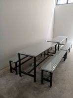 Heavy Duty Fibreglass Canteen Table & Bench Set | FRP Cafeteria Table | Worker Hostel Dining Set | Food Court Table Supplier Malaysia