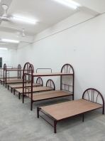 Heavy Duty Splitable Double Decker Metal Bed with Plywood Base | JTK Standard Worker Hostel Bunk Bed | Foreign Worker Bed Malaysia