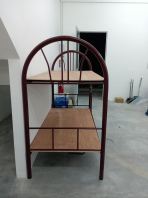 Heavy Duty Splitable Double Decker Metal Bed with Plywood Base | JTK Standard Worker Hostel Bunk Bed | Foreign Worker Bed Malaysia