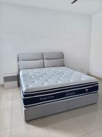 Luxury Storage Bed Frame with Pocket Spring Natural Latex Mattress | Premium Upholstered Bed | King & Queen Size Bedroom Set Malaysia