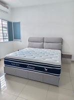 Luxury Storage Bed Frame with Pocket Spring Natural Latex Mattress | Premium Upholstered Bed | King & Queen Size Bedroom Set Malaysia