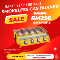 PROMO - MT-222C - 4 BURNER SMOKELESS INFRARED BURNER