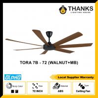 ALPHA TORA 7B 72 CEILING FAN WALNUT/MB