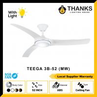 NSB TEEGA 3B 52 CEILING FAN WITH LIGHT MATTE WHITE
