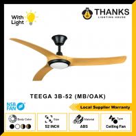 NSB TEEGA 3B 52 CEILING FAN WITH LIGHT MB/OAK