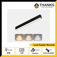 20W LLS SERIES SURFACE LINEAR DOWNLIGT BLACK
