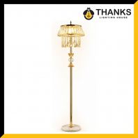 MODERN LUXURY CRYSTAL FLOOR LAMP GOLD | ELEGANT STANDING LAMP FOR HOTEL INTERIOR